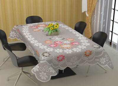 Bigger fish Floral 6 Seater Table Cover(Multicolor, Cotton)