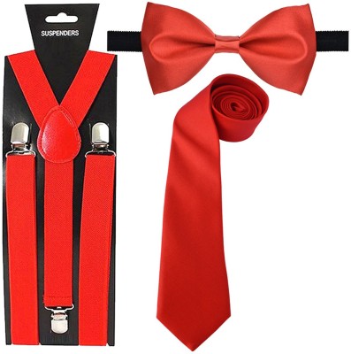 SunShopping Y- Back Suspenders for Men, Boys(Red)