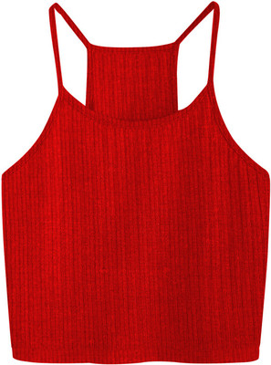THE BLAZZE Casual Solid Women Red Top