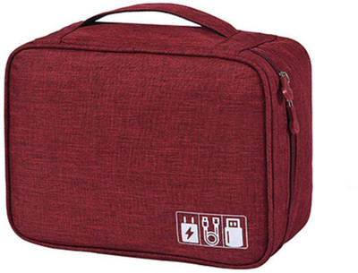 GIANT IMPEX Travel Tech Organizer Case Bag for Electronics Accessories(Maroon)