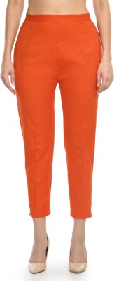 City Fashion Regular Fit Women Orange Trousers