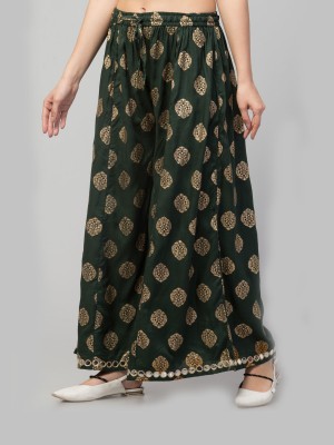 FamBee Flared Women Dark Green Trousers