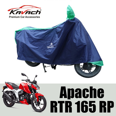 Kavach Waterproof Two Wheeler Cover for TVS(Apache RTR 165 RP, Green, Blue)
