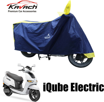 Kavach Waterproof Two Wheeler Cover for TVS(iQube Electric, Yellow, Blue)