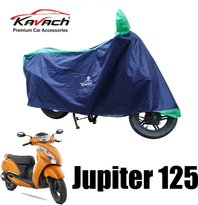 Kavach Waterproof Two Wheeler Cover for TVS(Jupiter 125, Green, Blue)