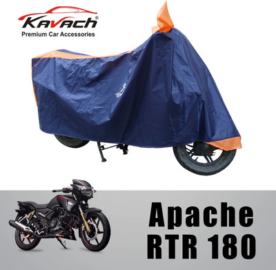 Kavach Waterproof Two Wheeler Cover for TVS(Apache RTR 180, Orange, Blue)