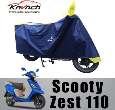 Kavach Waterproof Two Wheeler Cover for TVS(Scooty Zest 110, Yellow, Blue)