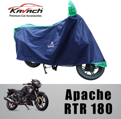 Kavach Waterproof Two Wheeler Cover for TVS(Apache RTR 180, Green, Blue)