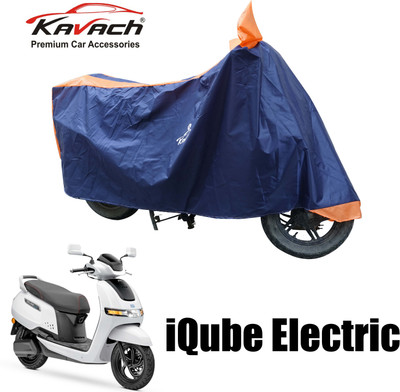 Kavach Waterproof Two Wheeler Cover for TVS(iQube Electric, Orange, Blue)