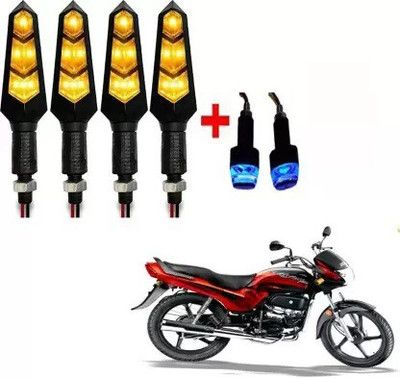 QZ DEVICE Front, Rear LED Indicator Light for Hero Passion Plus, Universal For Bike(Yellow)