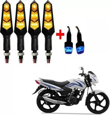 QZ DEVICE Front, Rear LED Indicator Light for TVS Sport, Universal For Bike(Yellow)