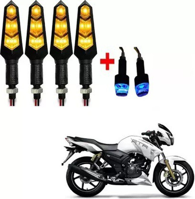 QZ DEVICE Front, Rear LED Indicator Light for TVS Apache RTR 180, Universal For Bike(Yellow)