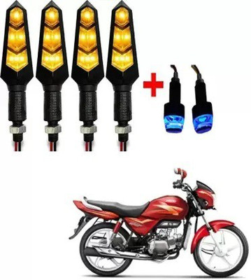 QZ DEVICE Front, Rear LED Indicator Light for Hero Splendor Pro, Universal For Bike(Yellow)