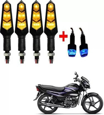 QZ DEVICE Front, Rear LED Indicator Light for Hero Super Splendor, Universal For Bike(Yellow)