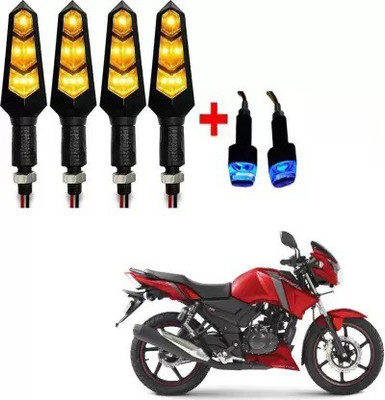 QZ DEVICE Front, Rear LED Indicator Light for TVS Apache RTR 160, Universal For Bike(Yellow)