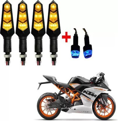 QZ DEVICE Front, Rear LED Indicator Light for KTM RC 390, Universal For Bike(Yellow)