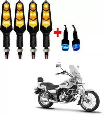 QZ DEVICE Front, Rear LED Indicator Light for Bajaj Avenger 220, Universal For Bike(Yellow)