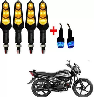QZ DEVICE Front, Rear LED Indicator Light for Hero Splendor NXG, Universal For Bike(Yellow)