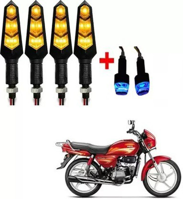 QZ DEVICE Front, Rear LED Indicator Light for Hero Splendor Plus, Universal For Bike(Yellow)
