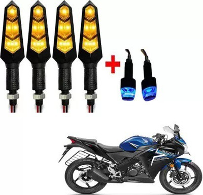 QZ DEVICE Front, Rear LED Indicator Light for Honda CBR 150R, Universal For Bike(Yellow)