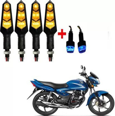 QZ DEVICE Front, Rear LED Indicator Light for Honda CB Shine, Universal For Bike(Yellow)