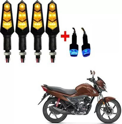 QZ DEVICE Front, Rear LED Indicator Light for Honda Livo, Universal For Bike(Yellow)