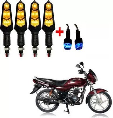 QZ DEVICE Front, Rear LED Indicator Light for Bajaj Platina 100, Universal For Bike(Yellow)