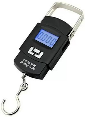 royal enterprise 50Kg Portable Electronic Digital LCD Pocket Weighing Hanging Scale Weighing Scale(Black, Grey)
