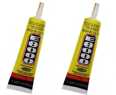 DHRUV-PRO E8000 Multi-Purpose Transparent Adhesive Glue-(Pack of-2) Adhesive(50 ml)