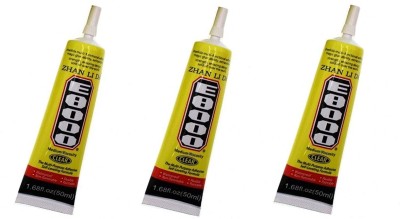 DHRUV-PRO E8000 Multi-Purpose Transparent Adhesive-(Pack of-3) Adhesive(50 ml)