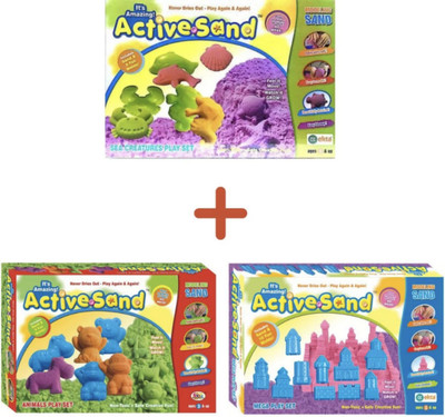Jayaansh Traders Active Sand Combo Animal, Sea Creature And Mega Set