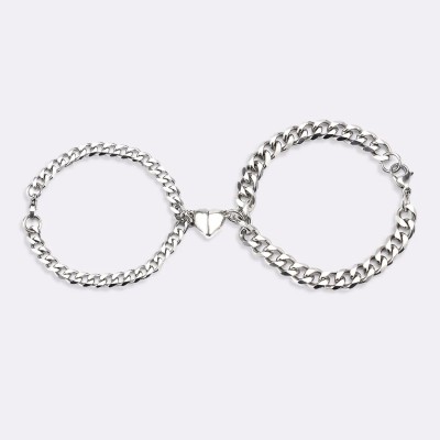 Shiv Alloy, Stainless Steel Silver Bracelet(Pack of 2)