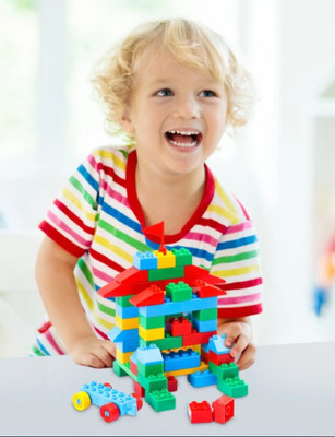 GREEN WAY Construction Building Blocks [ 92 Pieces +8 Wheel ] 100 pieces(Multicolor)