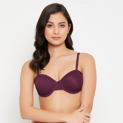 Clovia Women Balconette Lightly Padded Bra(Purple)