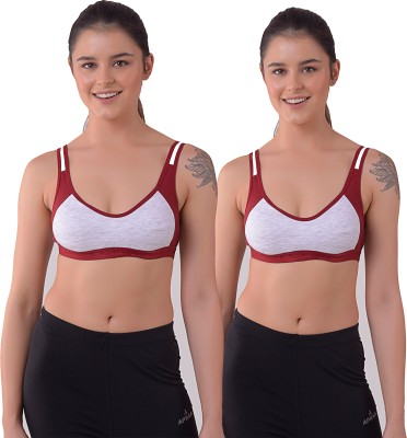 ARSHEEN ADORE SPORTS BRA- 3005 Women Sports Non Padded Bra(Grey, Red)