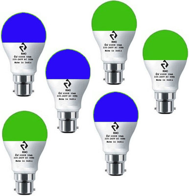 rino 4 W Basic Standard B22 LED Bulb(Multicolor, Pack of 6)