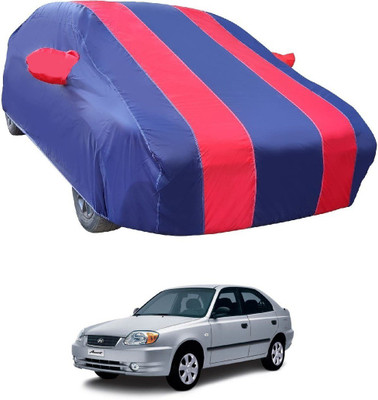 MOCKHE Car Cover For Hyundai Accent (With Mirror Pockets)(Red)