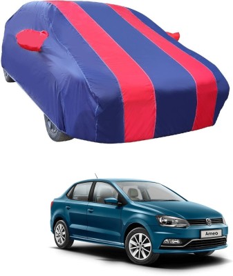 Euro Care Car Cover For Volkswagen Ameo (With Mirror Pockets)(Red)