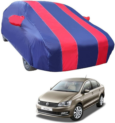 MOCKHE Car Cover For Volkswagen Vento (With Mirror Pockets)(Red)