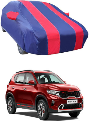 MOCKHE Car Cover For Kia Sonet (With Mirror Pockets)(Red)