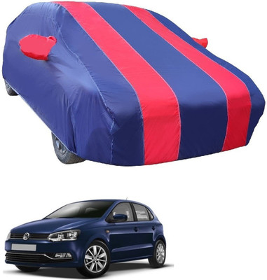 MOCKHE Car Cover For Volkswagen Polo (With Mirror Pockets)(Red)