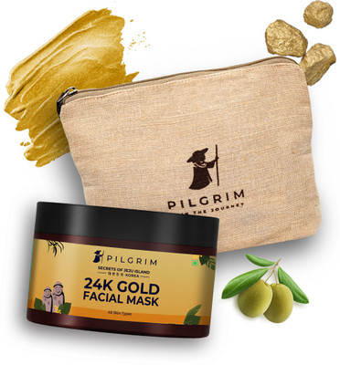 Pilgrim 24K Gold Facial Hydrating Mask for Skin Brightening & Wrinkle With Jute Bag(2 Items in the set)