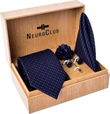 neuroclub Silk Cufflink & Tie Pin Set(White)