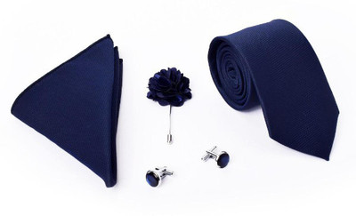 NEUROCLUB Silk Cufflink & Tie Pin Set(Blue)