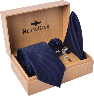 neuroclub Silk Cufflink & Tie Pin Set(Blue)
