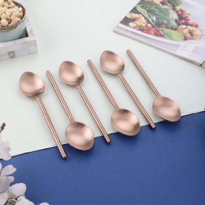 VarEesha Rose Gold Stainless Steel Table Spoons Set of Six Stainless Steel Cutlery Set(Pack of 6)