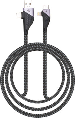 ZEBRONICS USB Type C Cable 2 A 1 m ZEB-UCLC65B(Compatible with Mobile, Tablet, Computer, Black, One Cable)