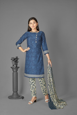 ANAND Crepe Floral Print Salwar Suit Material