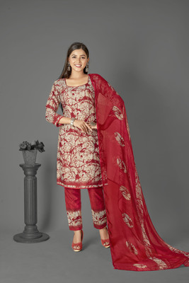 ANAND Crepe Floral Print Salwar Suit Material