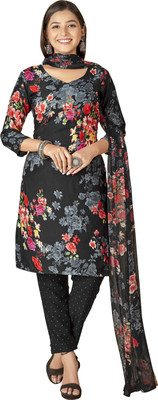ANAND Crepe Floral Print Salwar Suit Material